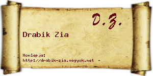 Drabik Zia névjegykártya